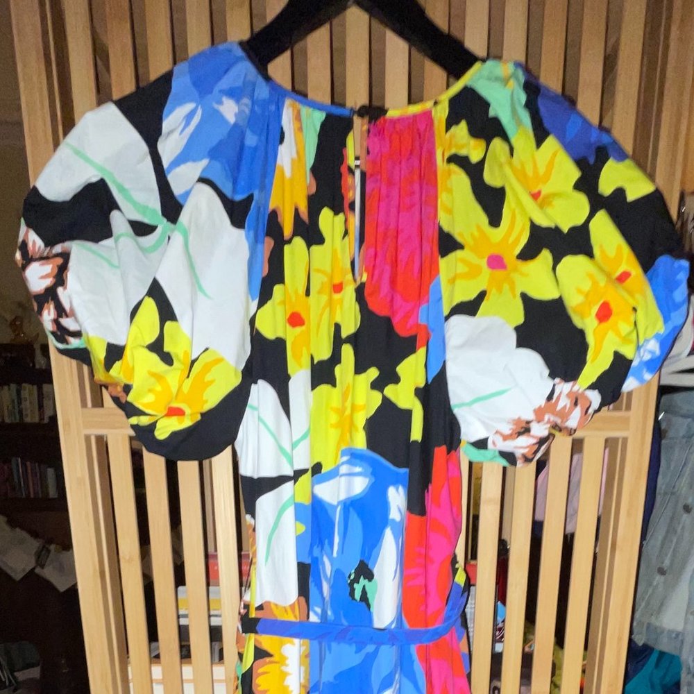Floral Puff Sleeve Christopher John Rogers Dress - Picture 1 of 3
